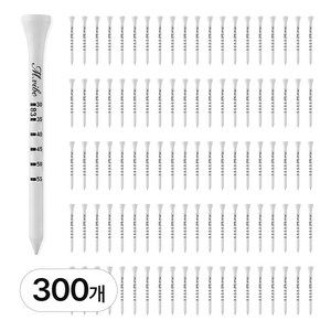 제이제이홈 스텝조절 우드 골프티, 300개, 화이트