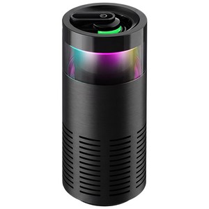 RUN기술 미니 휴대용 저소음 차량용 공기청정기 실내, 블랙, 1개