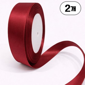 공단 리본 20mm 선물포장 리본끈, 2개, 22m, 06 버건디