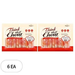 퍼피아이 강아지 띵크어바웃츄 꽈배기 껌, 치킨, 240g, 6개