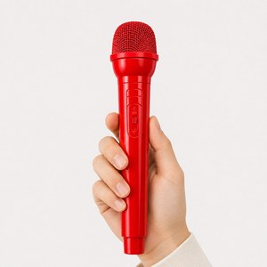 코스프레 파티 소품 마이크 가짜마이크 촬영 소품 무대 연출 코스튬 이벤트용, 1개, 레드