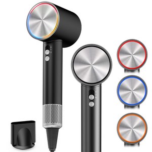 TROKY 헤어 드라이기 고출력 파워풍량 초고속 BLDC 모터 110000rpm 1600W 저소음 가정용 휴대용 드라이어 3모드, 블랙, Y7