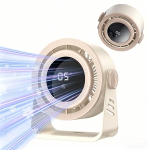 저소음 무선 벽걸이 탁상용 선풍기 휴대용 미니 서큘레이터, 베이지, FS-21