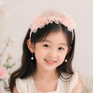 쁘띠공주 국내제작 여아 프릴리아 티아라 왕관 귀걸이 헤어밴드