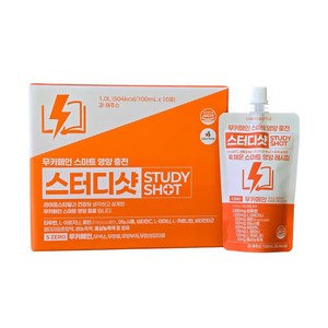 무카페인 에너지 드링크 스터디샷 타우린 아르기닌 콜린 이노시톨 테아닌 카르니틴 홍삼 비타민B 비타민C, 30개입, 100ml