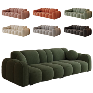 파티오헤이븐 3인용 쇼파 조약돌 소파 패브릭 카우치 부클레 벨벳, 아이스 그린 부클레