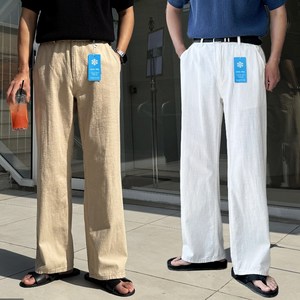 S~3XL 슬랍 린넨 리넨 스판 와이드 쿨링 코튼 면바지 팬츠 골드박스 특가