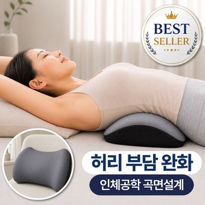 에이트몰 밀착지지 허리쿠션 허리베개, 그레이