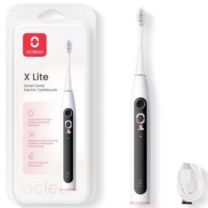 오클린 Oclean 음파 전동칫솔 X Lite 칫솔질 리포트 초미세칫솔모 스마트 스크린 분당72000회, 1개, 그레이