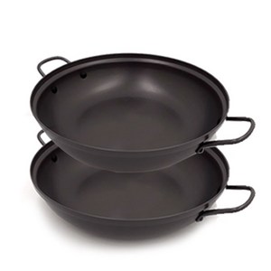 일리 경질 업소용 찌개 조림 전골 냄비, 2개, 블랙, 20cm