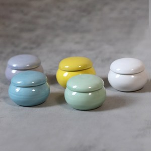 붓다북 재물운 풍수 미니 도자기 단지 (소금+팥 제공) - 현관 항아리, 1개, 하늘