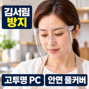 루비자 풀커버 안면보호 김서림 방지 마스크, 1개, 투명