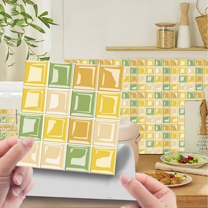 DIY 붙이는 타일 접착식 벽타일 셀프시공 모자이크 타일 주방 욕실 타일시트지 10개 정사각 타일, MSC105