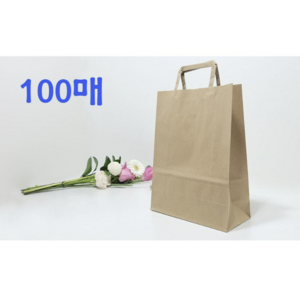 <최저가!!> 크라프트 쇼핑백 무지 종이가방 도시락 쇼핑백 100매