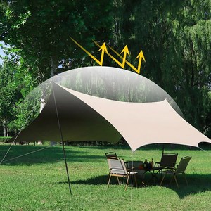 KAIROS OUTDOOR타프 캠핑 블랙 코팅 타프옥스퍼드원터치 줄의 색상 랜덤으로 발송됩니다, 3X3-F