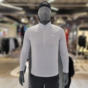 [언더아머] NC강남점 부드러운 원단의 편안한 착용감 남성 UA Tech 반집 하프넥 티셔츠 그레이 1328495-014