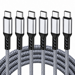 고내구성 C to C PD 고속충전 케이블 60W, 3개, 그레이, 2m