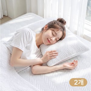 KURUA 100% 냉감 베개 여름 쿨 베개, 화이트_굵은 줄무늬