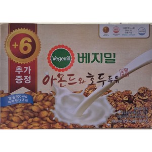 베지밀 아몬드와 호두 두유, 190ml, 72개