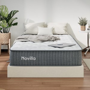 Novilla 스프링 싱글 침대 매트리스 포켓 슈퍼싱글 매트 1인용, 회색, 20cm