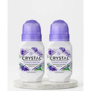 크리스탈 바디 데오드란트 롤온타입 라벤더 & 화이트티, 2개, 66ml