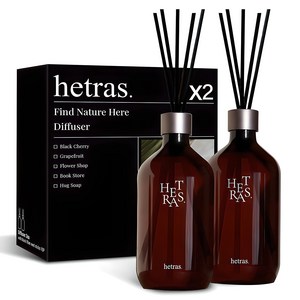 헤트라스 프리미엄 대용량 디퓨저 선물세트 섬유스틱 10p, 라튤립샤워, 500ml, 2개