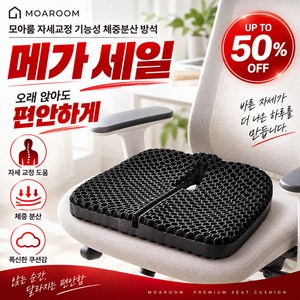 모아룸 자세교정 기능성 체중분산 방석, 블랙