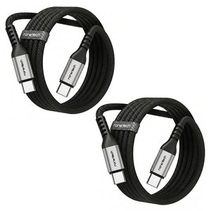 로랜텍 초고속 충전케이블 C to C PD 60W, 1.2m, 실버블랙, 2개