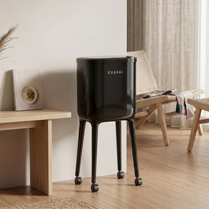 KUAHAI 롱레그 이동식 원터치 휴지통 20L 가정용 주방 고각 대용량 쓰레기통, 블랙