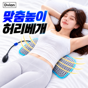 드비안 에어커브 높이조절 허리베개 3.0PRO, 그레이블루