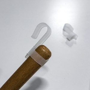 욕실 주방 베란다 다용도 실리콘 고리 걸이 청소도구 봉 막대 소품 정리 수납 걸이 후크, 2세트, 반투명