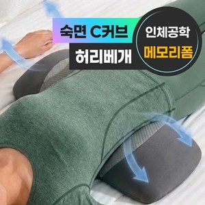 온체도감 인체공학 메모리폼 허리베개 요추 허리 쿠션, 딥그레이