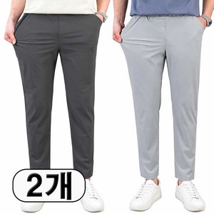 로코비전 1+1 남자 냉감 바지 여름 빅사이즈 링클프리 시원한 아이스 스판 밴딩 슬랙스 골드박스 특가