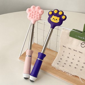 비브랜드 휴대용 등긁개 고양이 발바닥 마사지봉 효자손, 퍼플, 1개