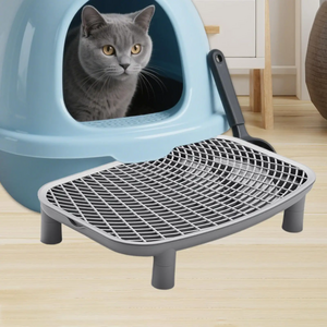고양이 모래 매트 고양이 모래 제어 테이블 비산 방지 이중 높이 매트 고양이 용품, 1개, 그레이