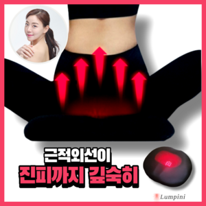 룸피니 근적외선 좌욕기 활성 방석 치질 질염 임산부 차량용 휴대용 온열 살균 도넛 겸용, 일반형, 블랙