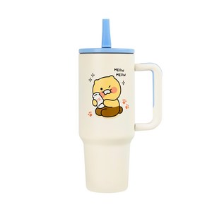 NEW 춘식이 점보 그립 텀블러 빨대 스텐텀블러 손잡이 보냉병 1.18리터 차량용 캠핑용 야구장, 1개, 단품, 1180ml