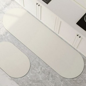 디에스제이 규조토 발매트 싱크대 부엌 화장실 욕실 미끄럼방지매트 베이지 타원, 1개