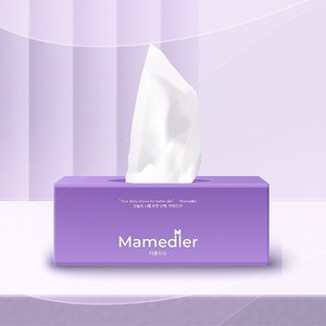 마메드러 천연 펄프 예쁨 한장 직사각 미용티슈 2겹, 3개, 200매