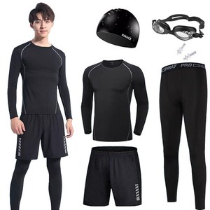 루이스 커플 래쉬가드 6종 세트 실리콘 수모 수경 체형커버 남성 여정 상하의 수영복