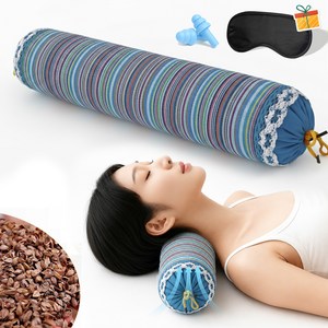 Norvee 3D 인체공학 경추 메밀 지지 목베개 높이조절 여름 베개 통기성 좋은 쿠션, 1개, 블루