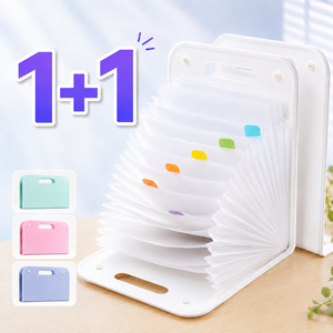 하루림 아코디언 파일 가방 13칸, 화이트, 2개