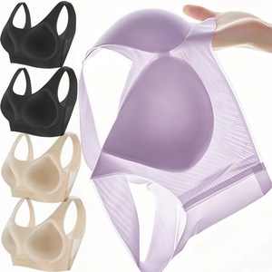 아이스브라 4PCS 심리스 쿨링 편한 노와이어 초경량 냉감브래지어 골드박스 특가