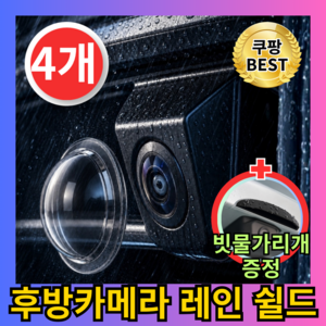 유누엔 차량용 후방카메라 빗물가리개 방수 렌즈보호커버, 투명, 4개