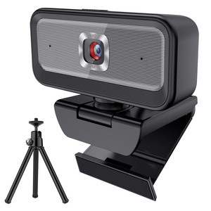 RUNDX 4K 웹캠 마이크내장 방송용 수업용 화상카메라 + 삼각대 세트, 블랙 그레이, 1개
