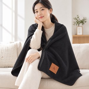 린보 다용도 휴대용 무선 USB 캠핑용 차박 전기 온열 찜질기 대형 전기담요, 블랙