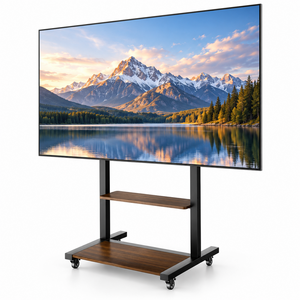 UNHO 이동식 TV 스탠드 40-86인치 대형 TV 거치대 선반형 최대 하중 50kg VESA 600x400mm, 블랙, 1개, U-Z1813-86