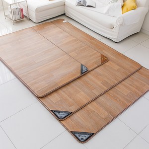한일의료기 무자계 탄소열선 민자마루 라이트우드 전기장판 두꺼운 거실 온열 매트, 270x183 특대형