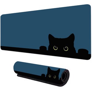 고양이 마우스패드 두께 400X90X3MM, 푸른 색