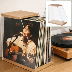 뮤젠트 레코드 LP 엘피 판 거치 수납 보관함, 브라운